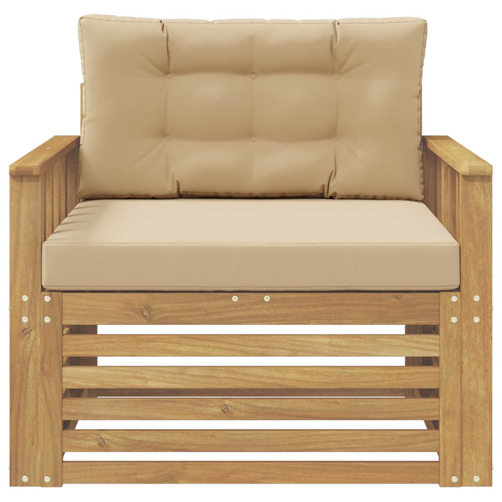 Outdoor-Sofa Polyester Weiß und Beige