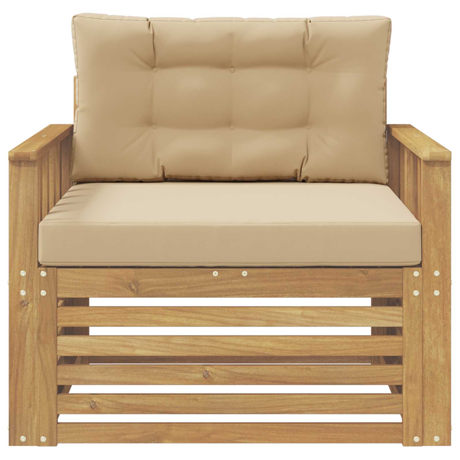 Outdoor-Sofa Polyester Weiß und Beige
