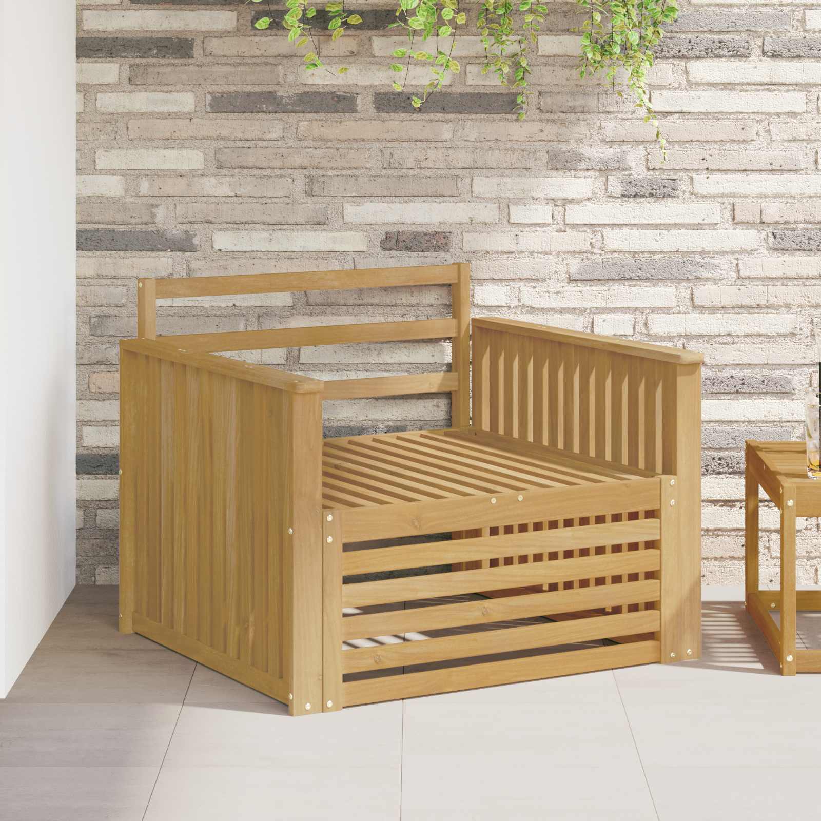 Outdoor-Sofa Massivholz Akazie Weiß