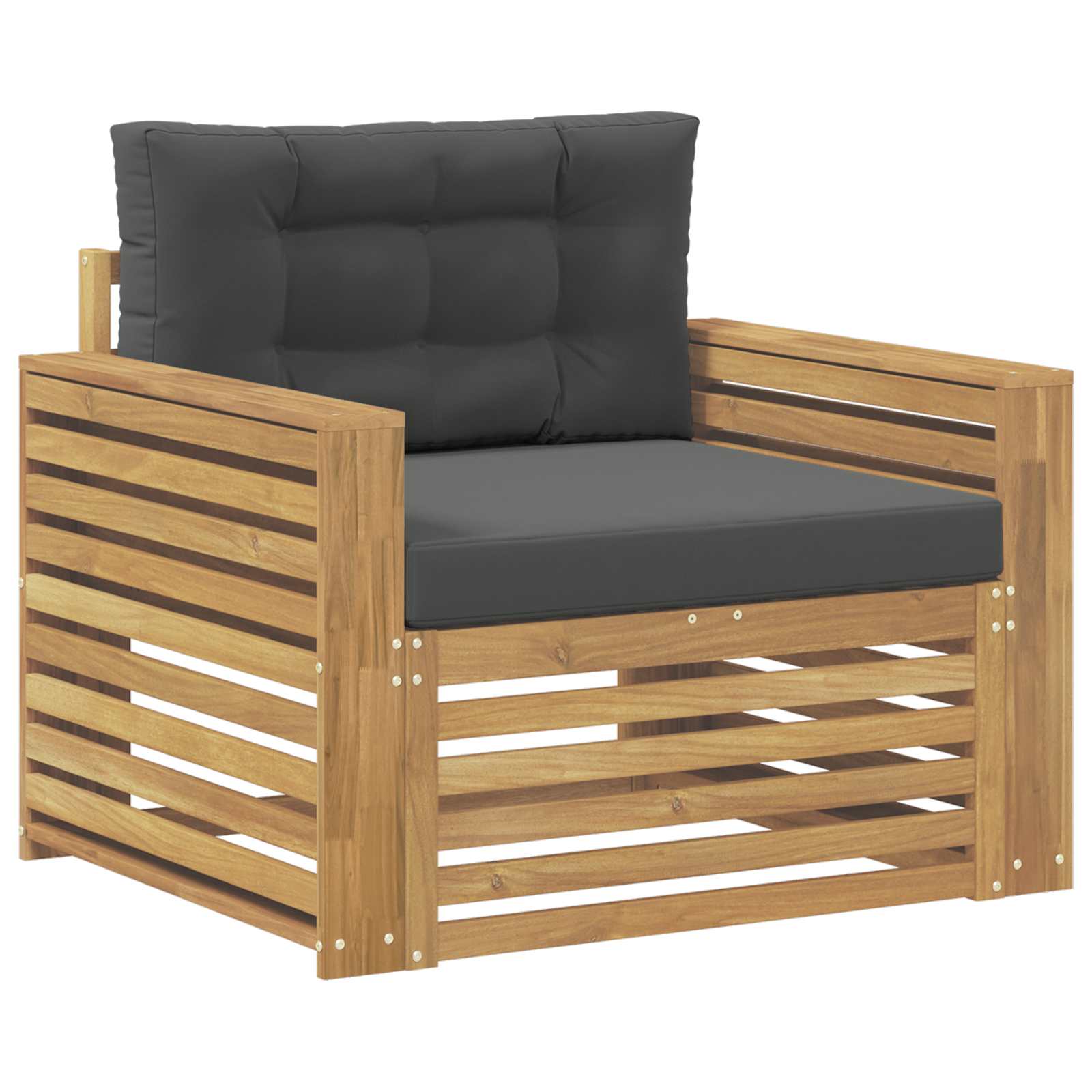 Outdoor-Sofa Polyester Weiß und Anthrazit