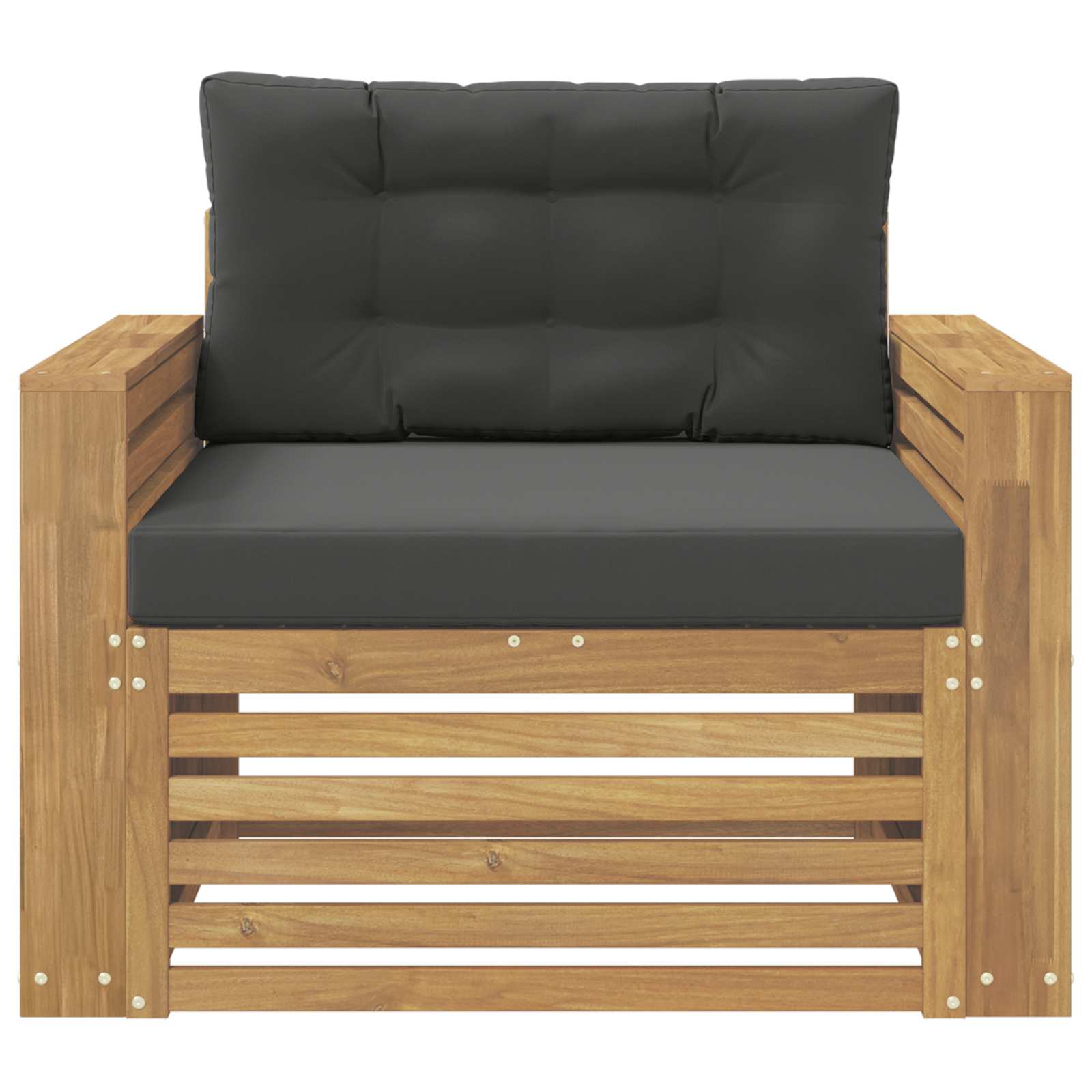 Outdoor-Sofa Polyester Weiß und Anthrazit