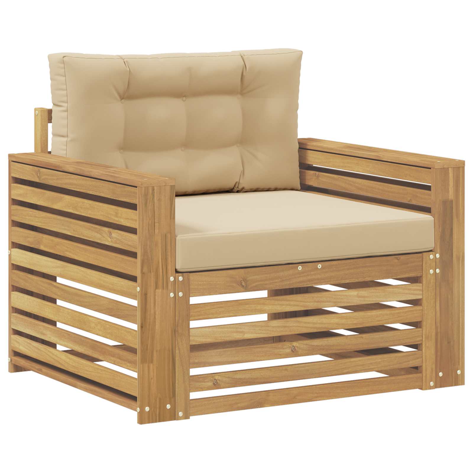Outdoor-Sofa Polyester Weiß und Beige