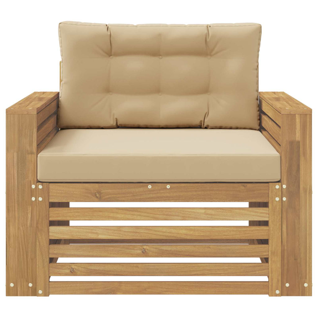 Outdoor-Sofa Polyester Weiß und Beige