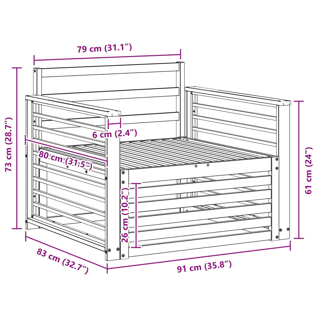 Outdoor-Sofa Massivholz Akazie Weiß