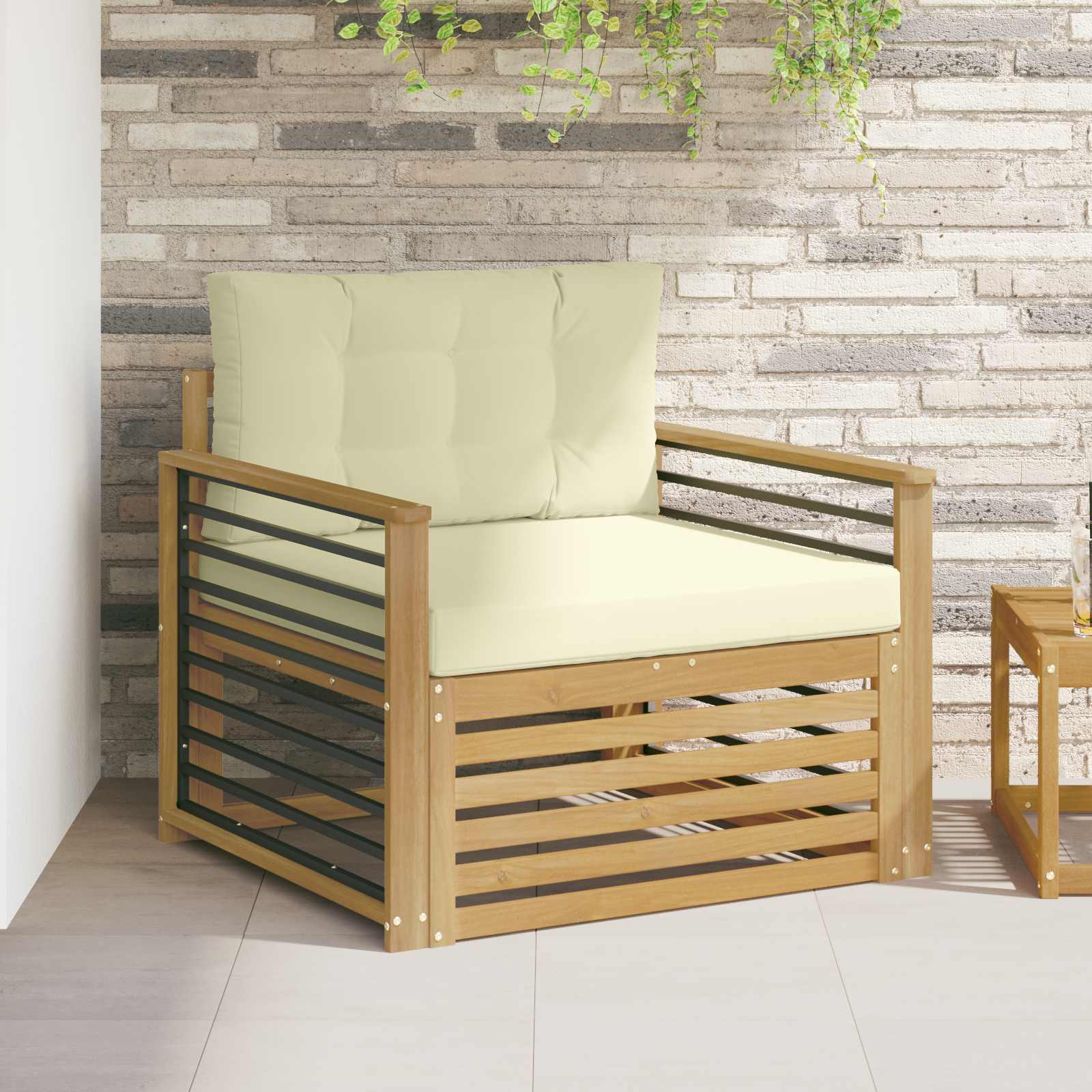 Outdoor-Sofa Polyester Weiß