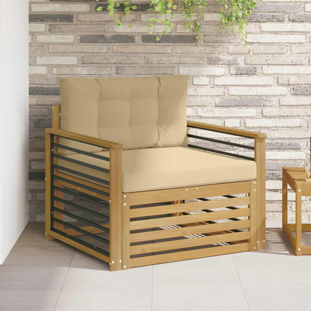 Outdoor-Sofa Polyester Weiß und Beige