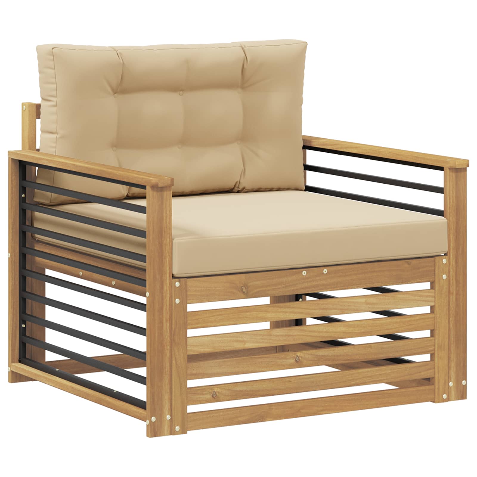 Outdoor-Sofa Polyester Weiß und Beige