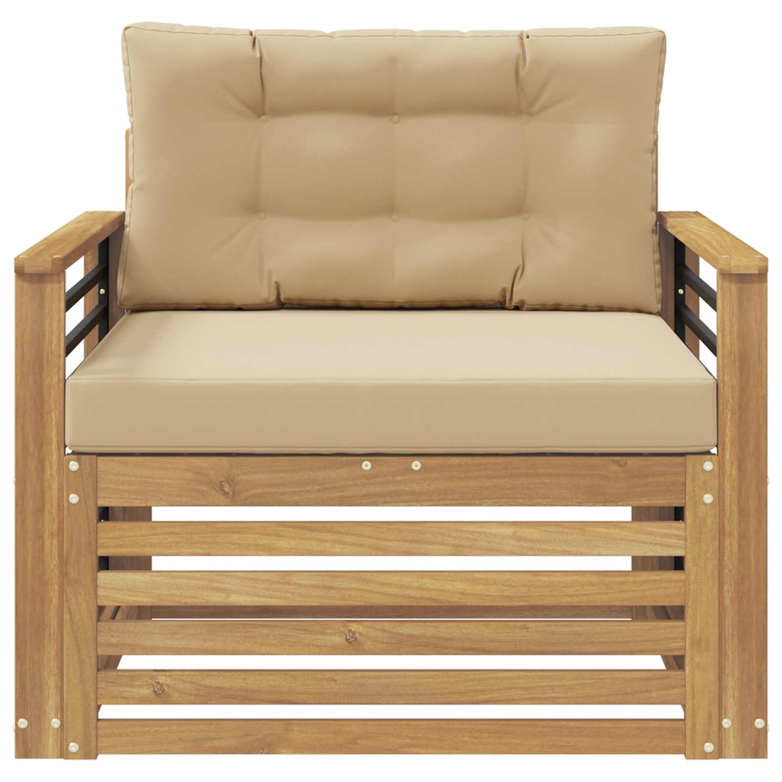 Outdoor-Sofa Polyester Weiß und Beige