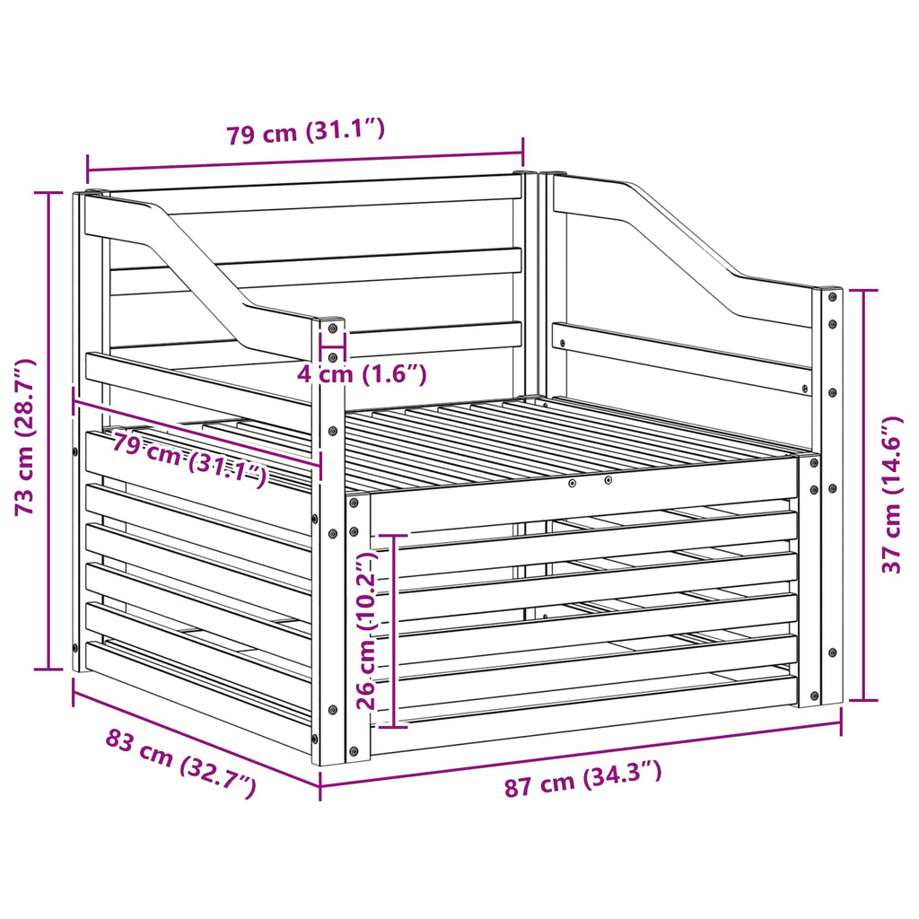 Outdoor-Sofa Weiß