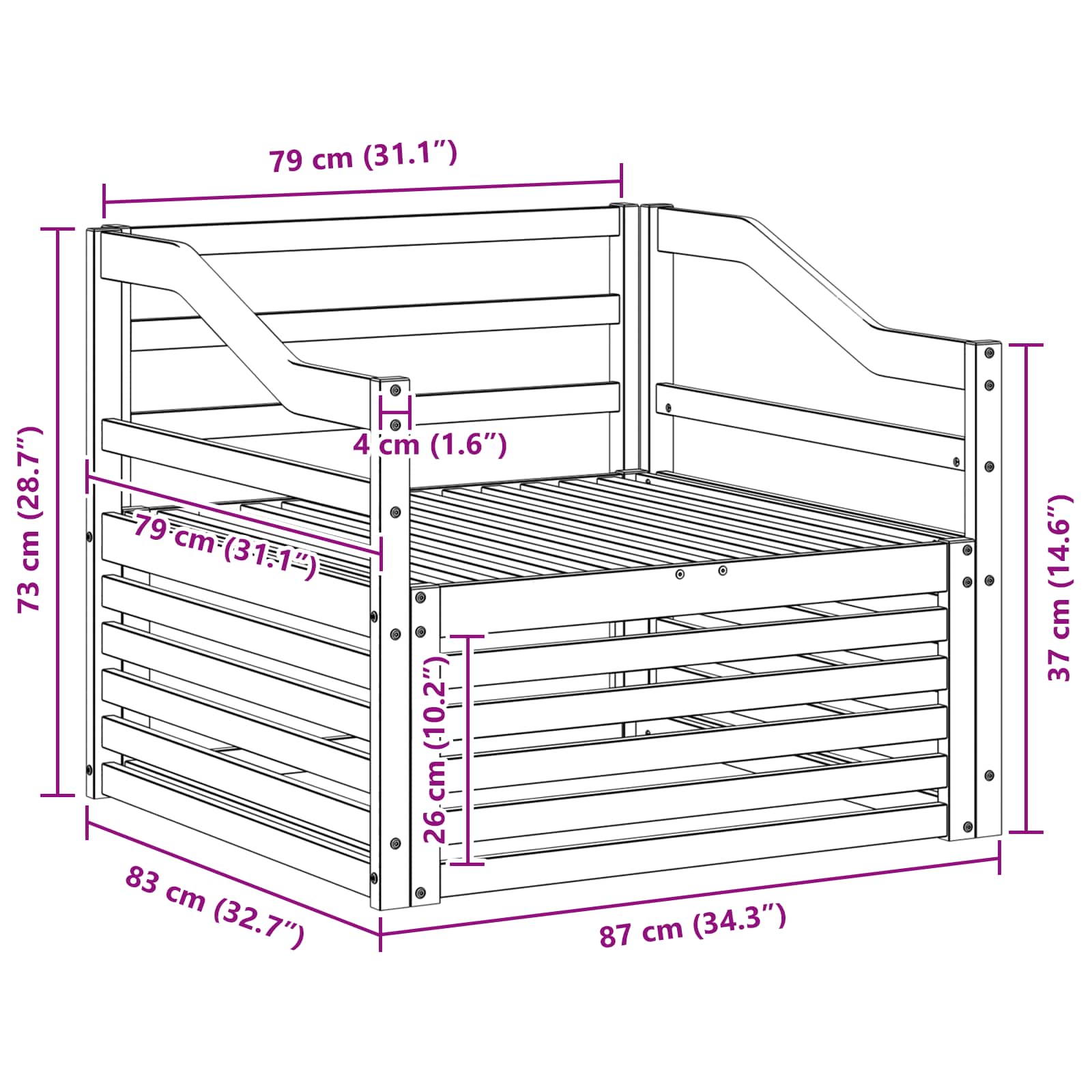 Outdoor-Sofa Weiß