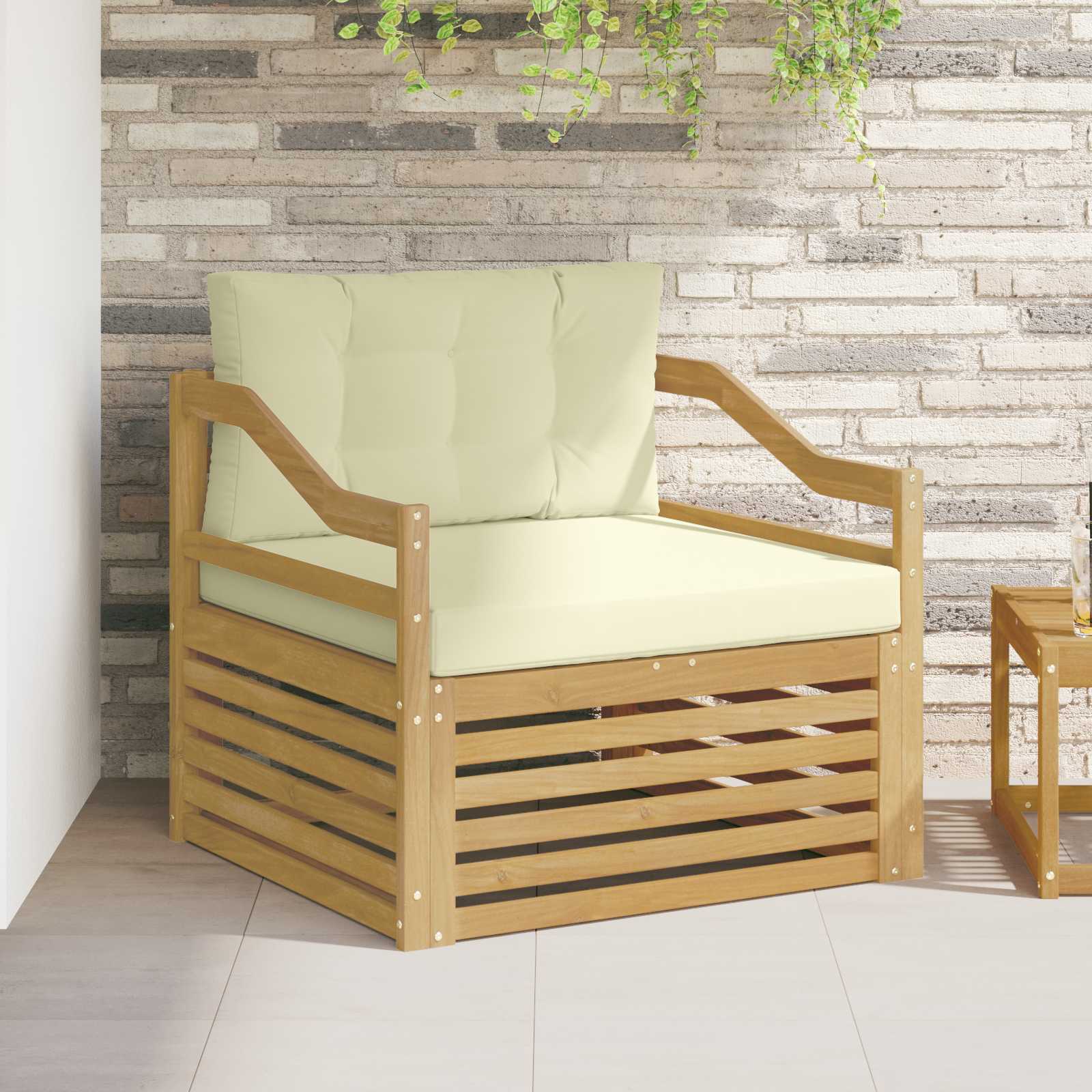 Outdoor-Sofa Weiß und Creme