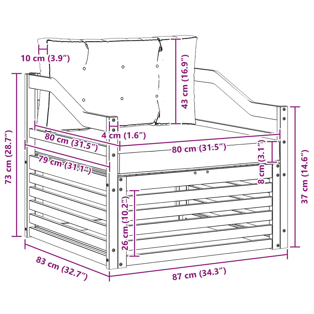 Outdoor-Sofa Weiß und Creme