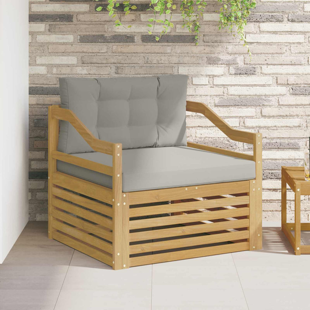 Outdoor-Sofa Weiß und Hellgrau