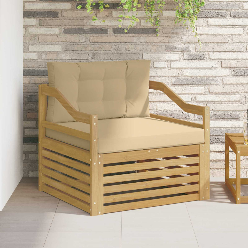 Outdoor-Sofa Weiß und Beige
