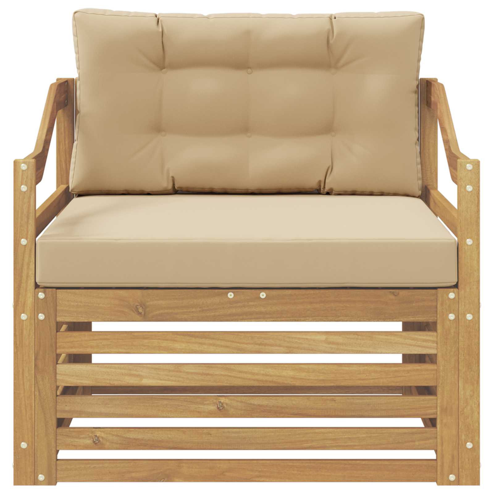 Outdoor-Sofa Weiß und Beige