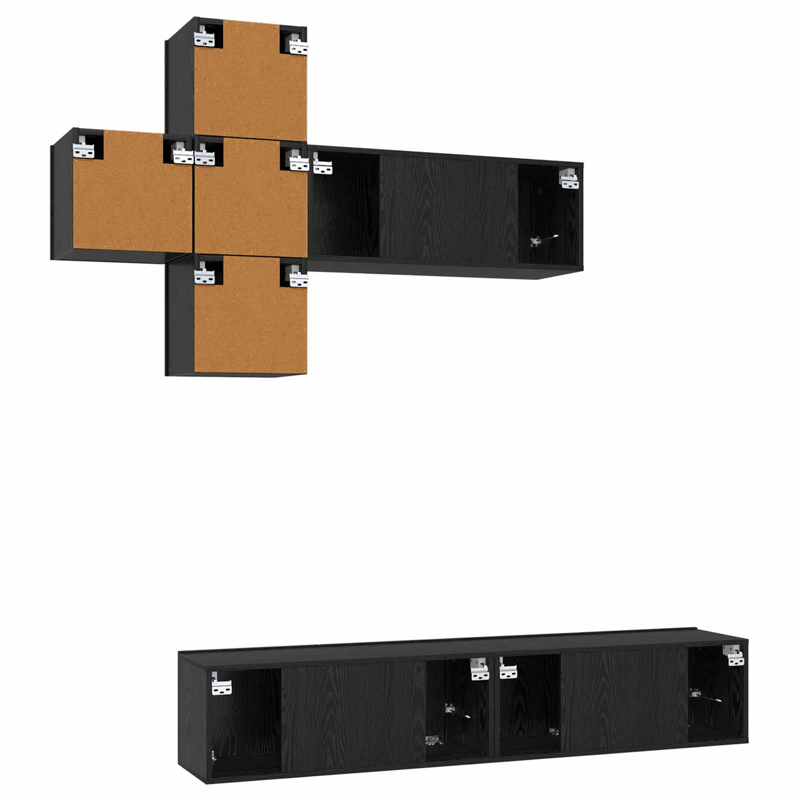 TV-Schrankset Wandmontiert 3 pcs Holzwerkstoff