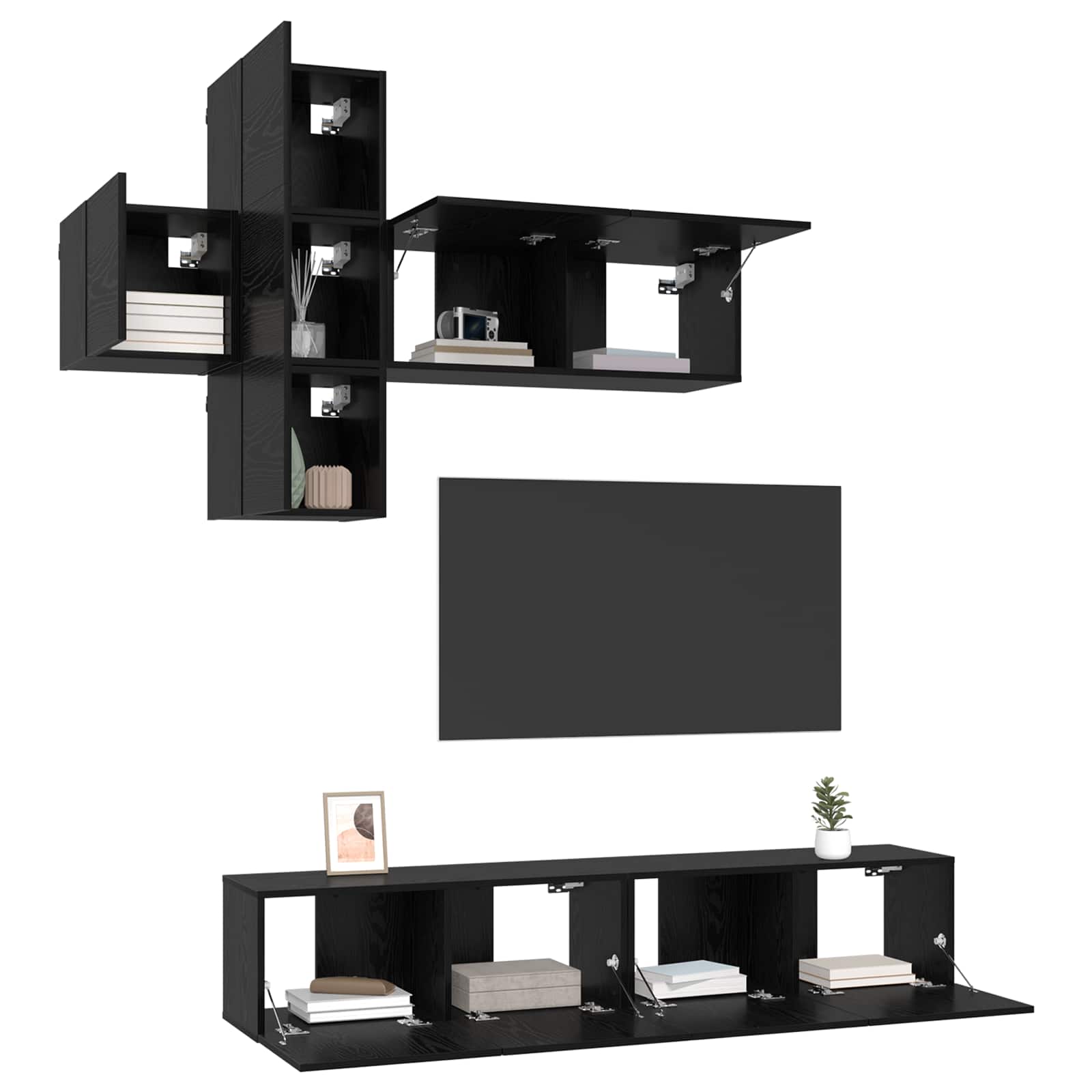 TV-Schrankset Wandmontiert 3 pcs Holzwerkstoff