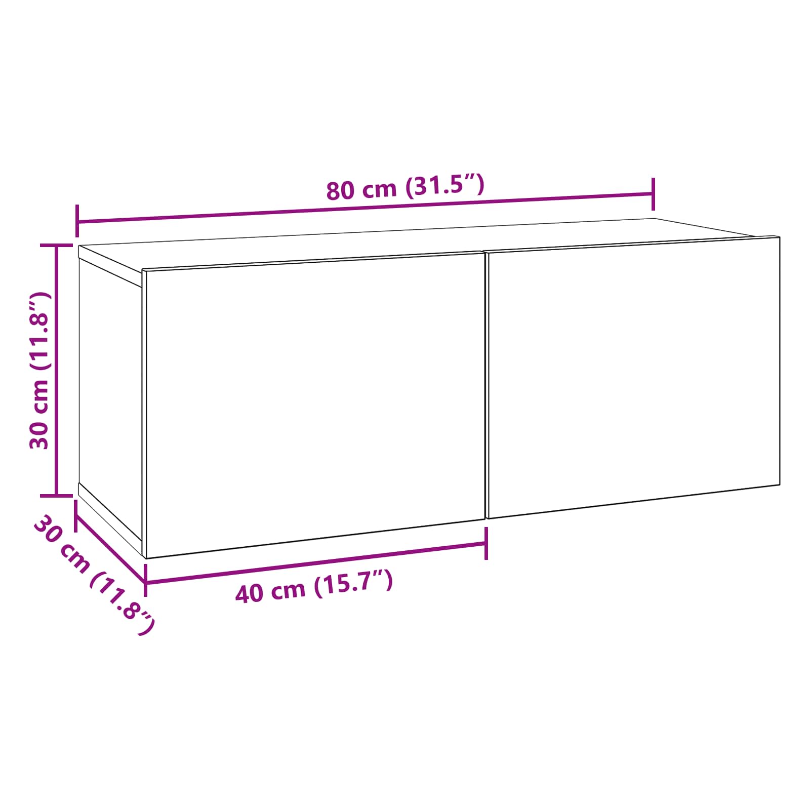 TV-Schrankset Wandmontiert 3 pcs Holzwerkstoff