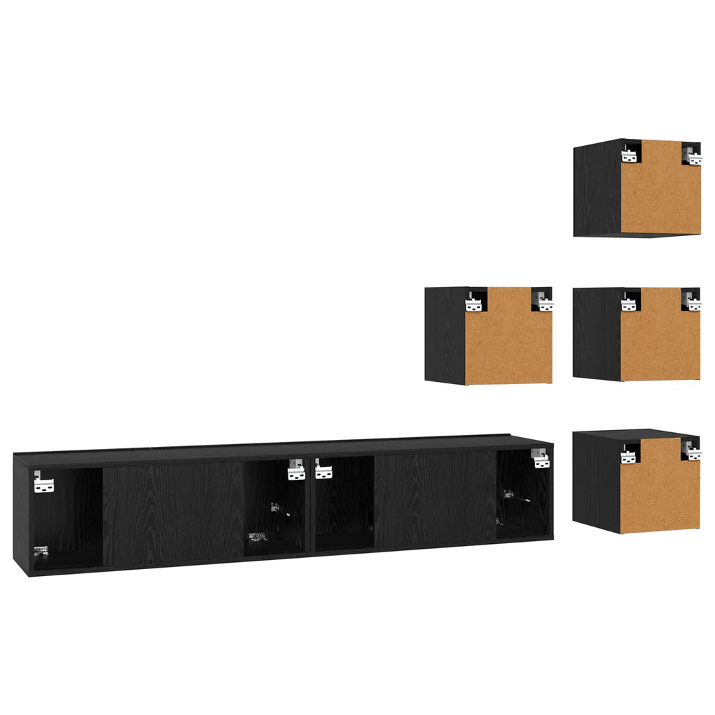 TV-Schrankset 6 pcs 80 x 30 x 30 cm Schwarze Eiche