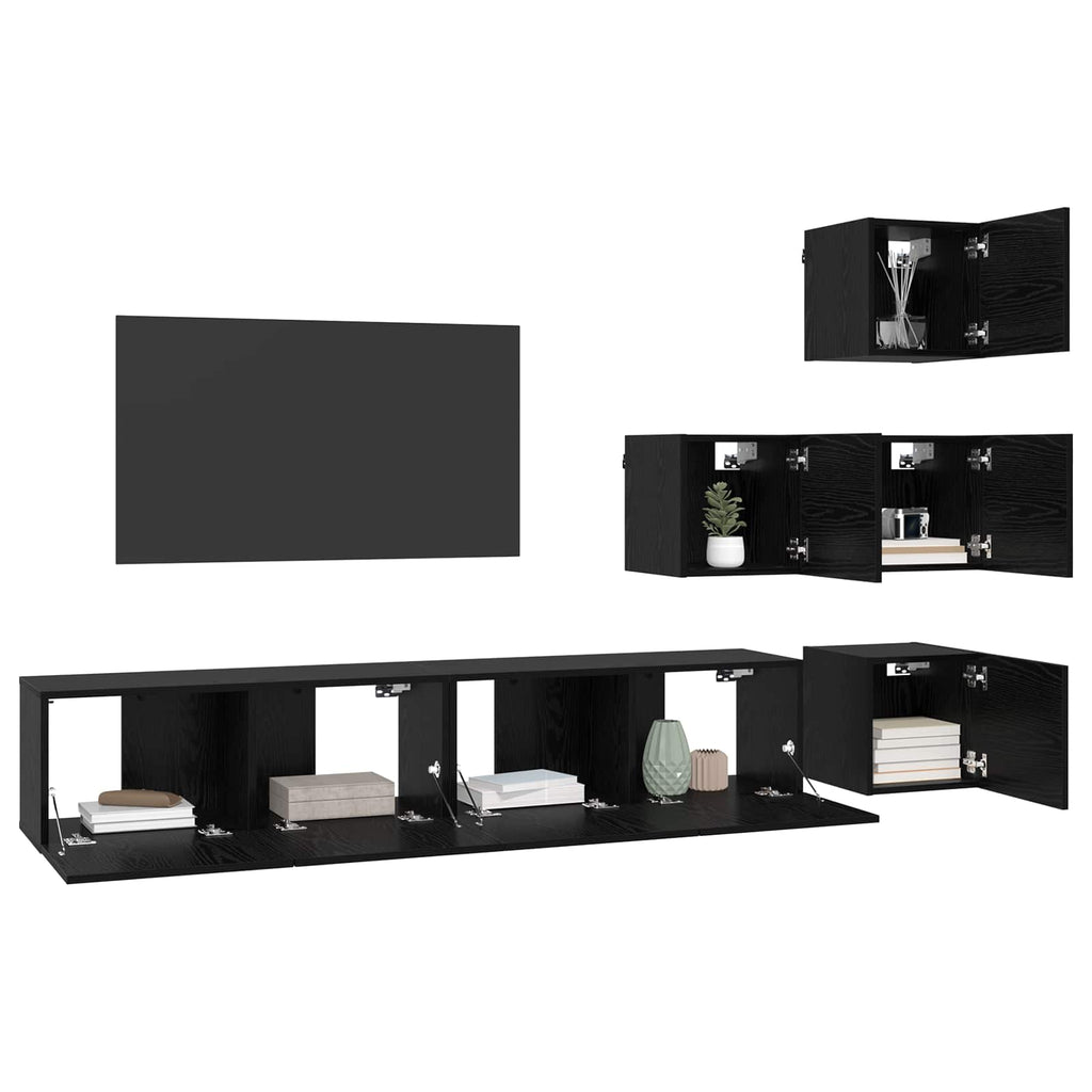 TV-Schrankset 6 pcs 80 x 30 x 30 cm Schwarze Eiche