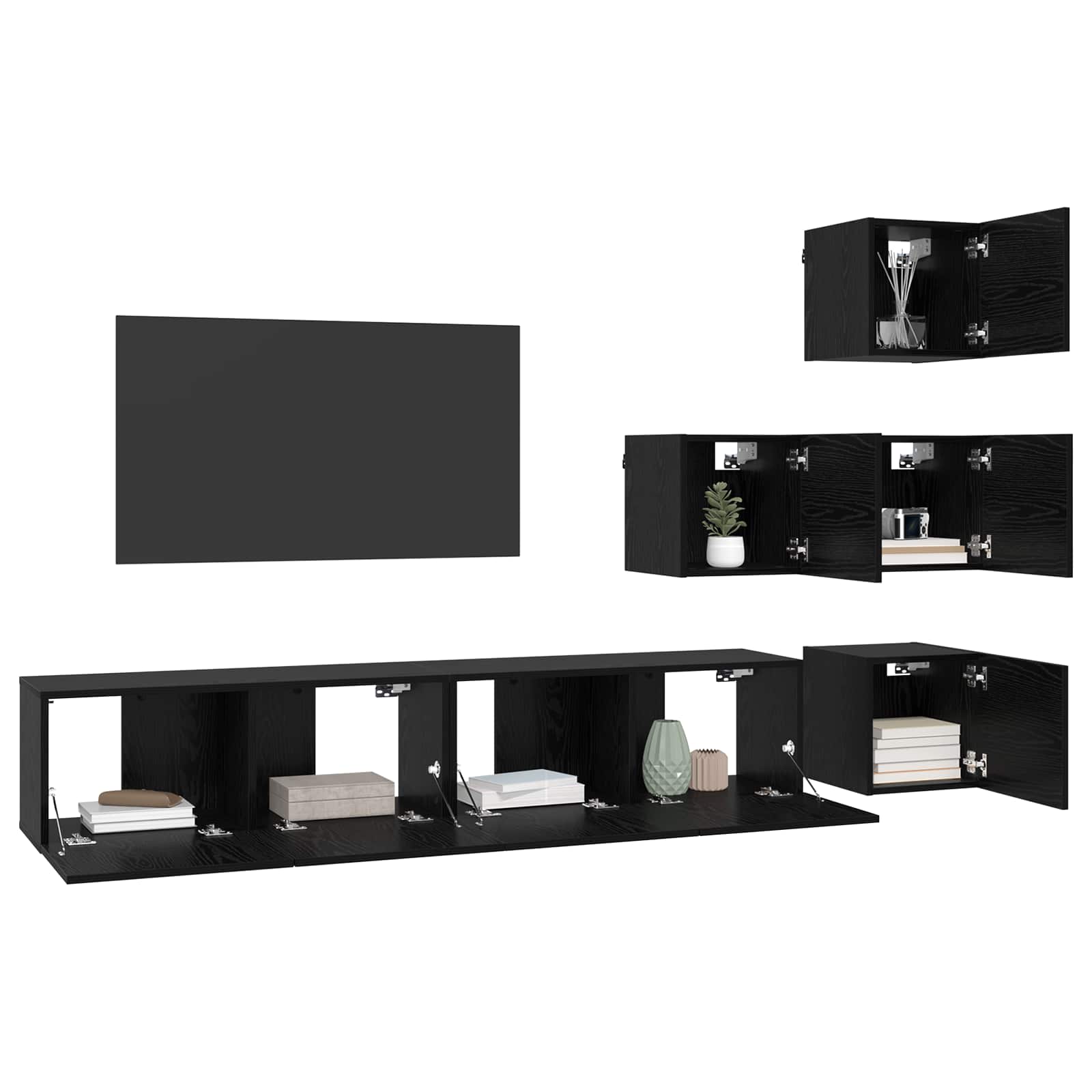 TV-Schrankset 6 pcs 80 x 30 x 30 cm Schwarze Eiche