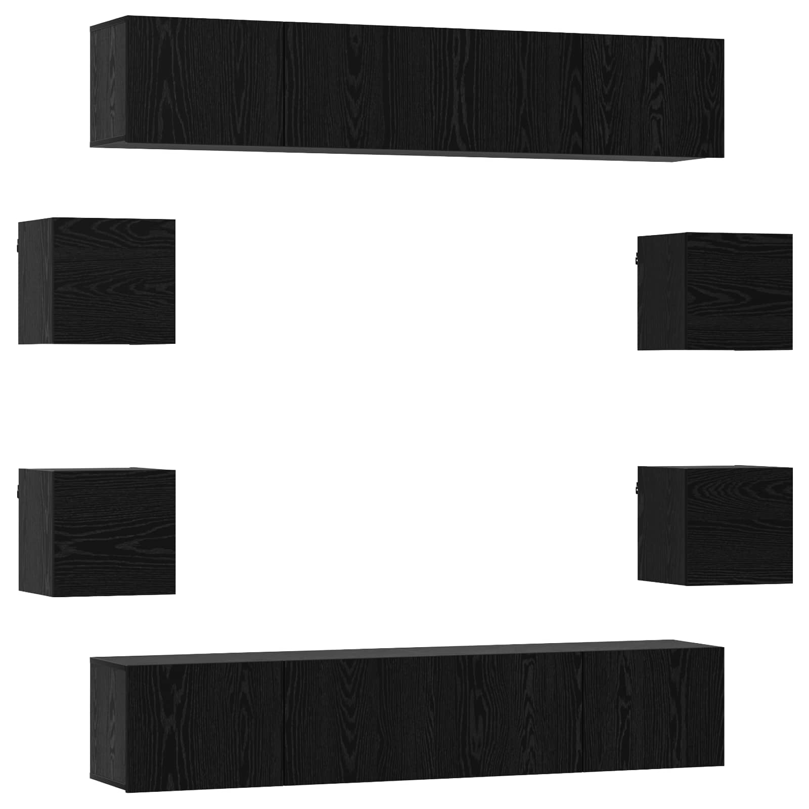 TV-Schrankset 8 pcs 80 x 30 x 30 cm Schwarze Eiche