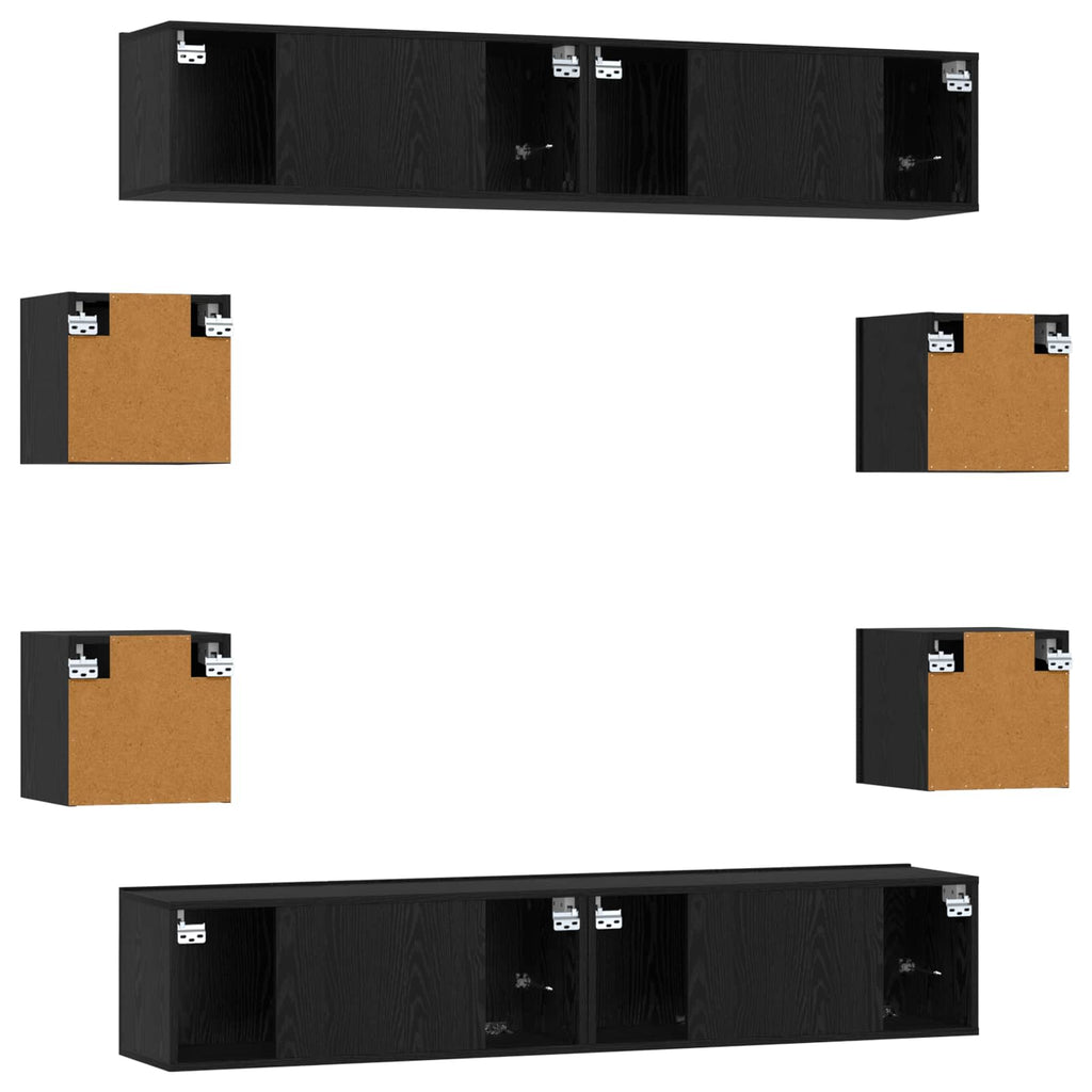 TV-Schrankset 8 pcs 80 x 30 x 30 cm Schwarze Eiche