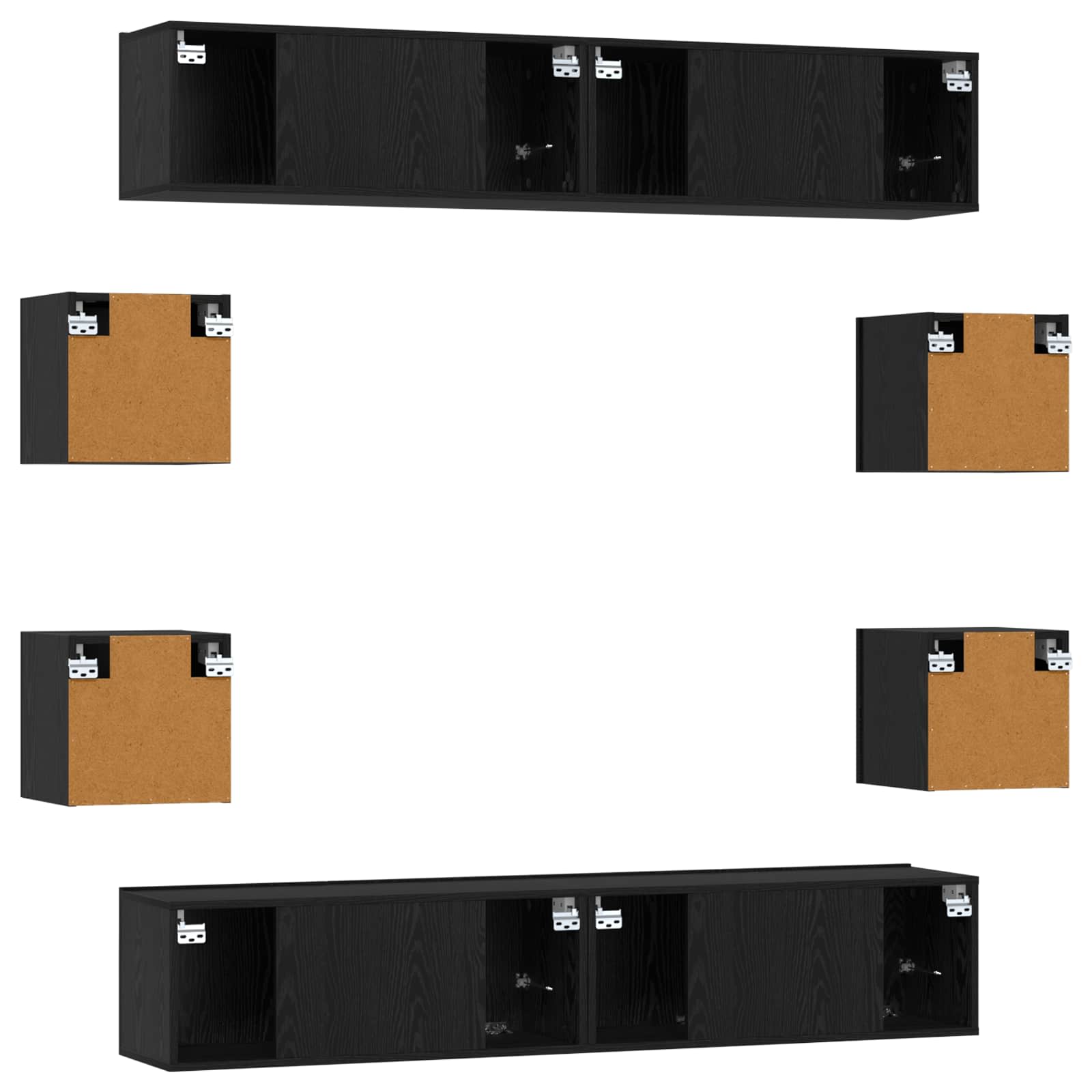 TV-Schrankset 8 pcs 80 x 30 x 30 cm Schwarze Eiche