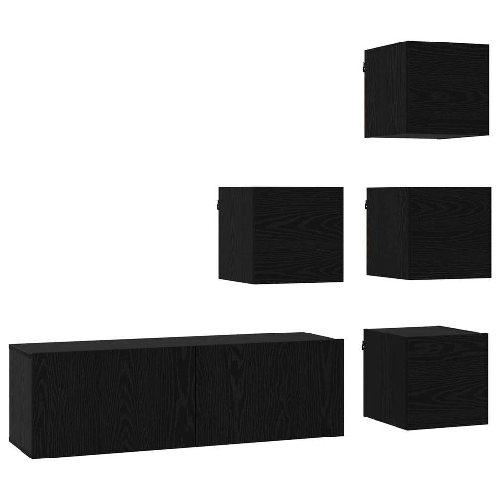 TV-Schrankset 5 pcs 100 x 30 x 30 cm Schwarze Eiche