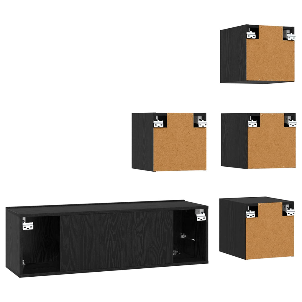TV-Schrankset 5 pcs 100 x 30 x 30 cm Schwarze Eiche