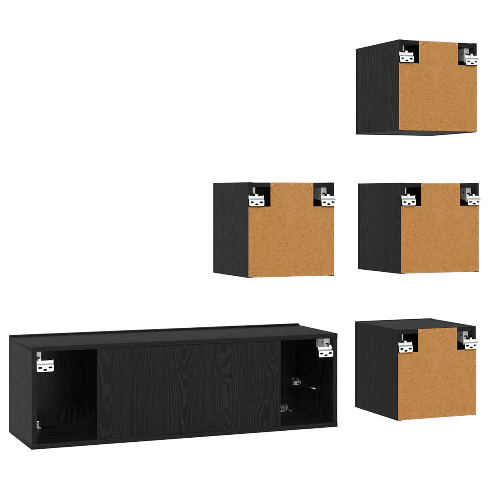 TV-Schrankset 5 pcs 100 x 30 x 30 cm Schwarze Eiche