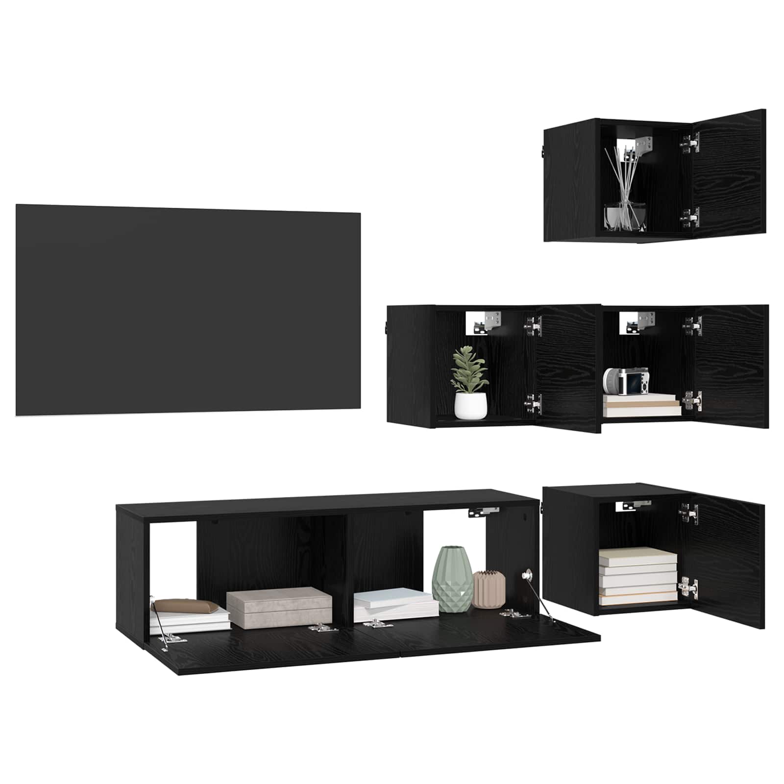 TV-Schrankset 5 pcs 100 x 30 x 30 cm Schwarze Eiche
