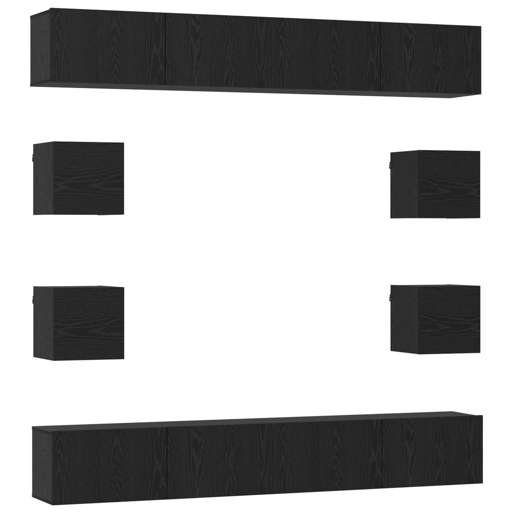 TV-Schrankset 8 pcs 100 x 30 x 30 cm Schwarze Eiche