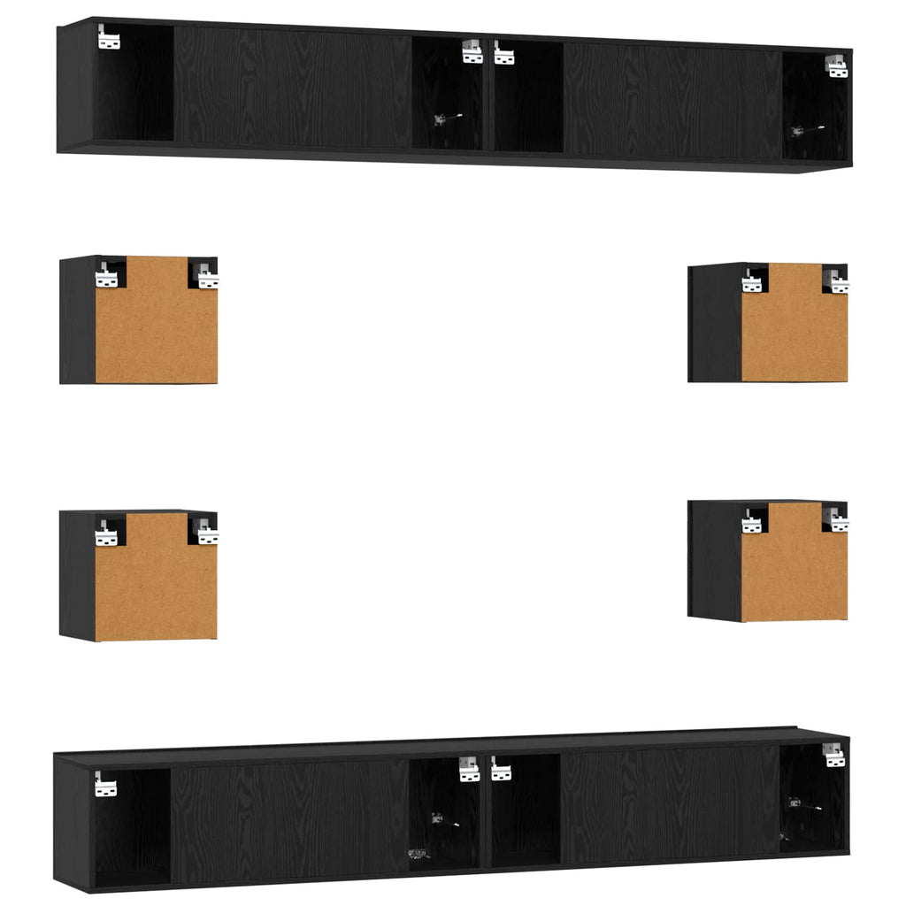 TV-Schrankset 8 pcs 100 x 30 x 30 cm Schwarze Eiche