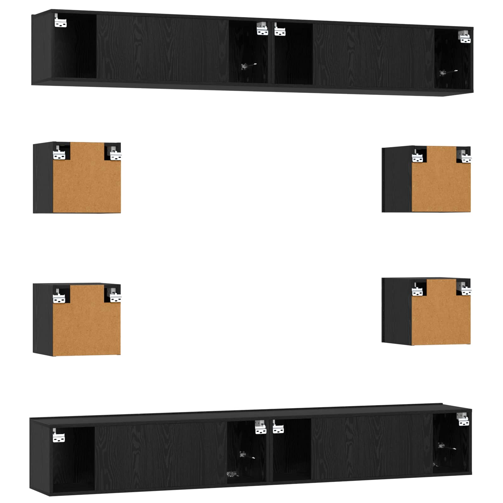 TV-Schrankset 8 pcs 100 x 30 x 30 cm Schwarze Eiche