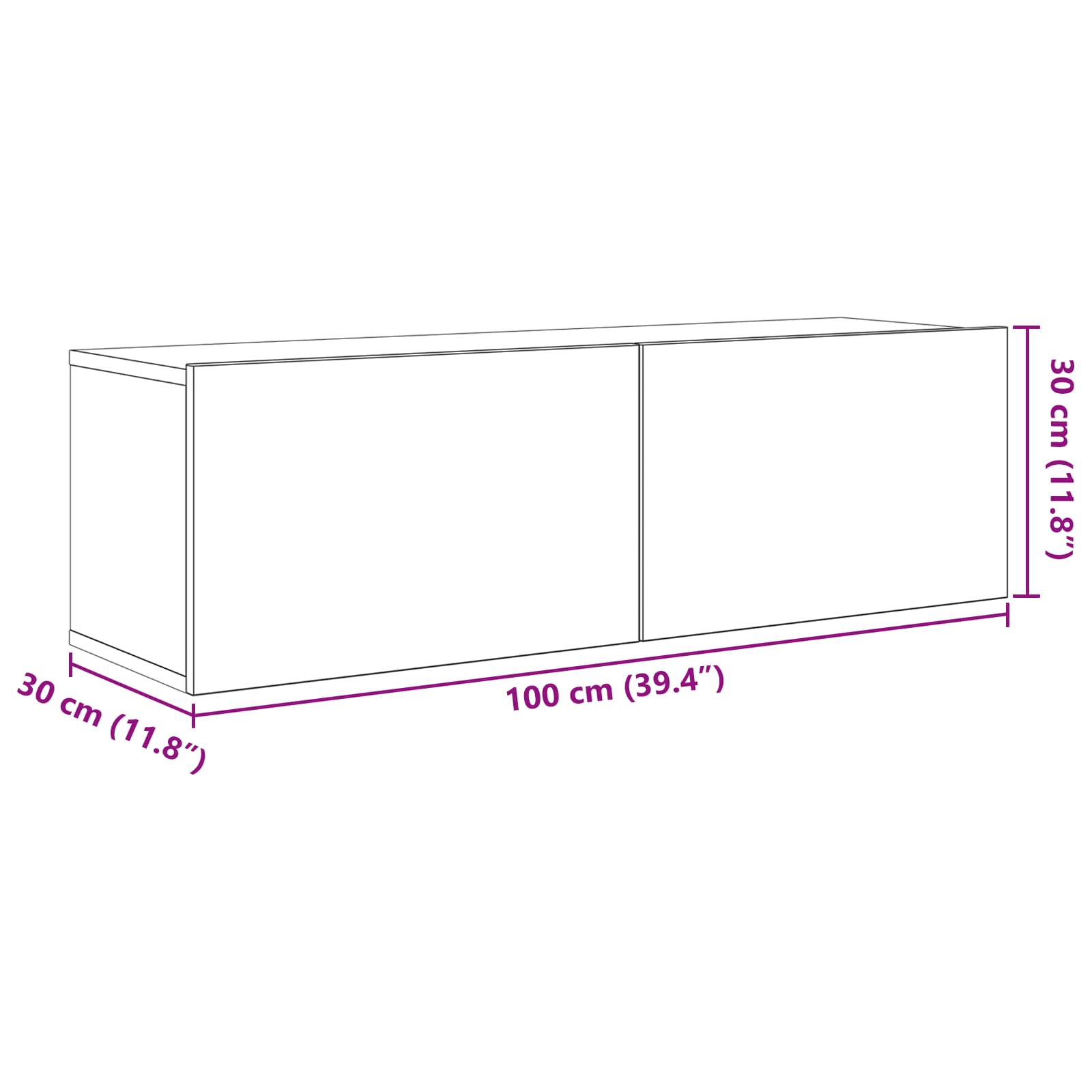 TV-Schrankset 8 pcs 100 x 30 x 30 cm Schwarze Eiche