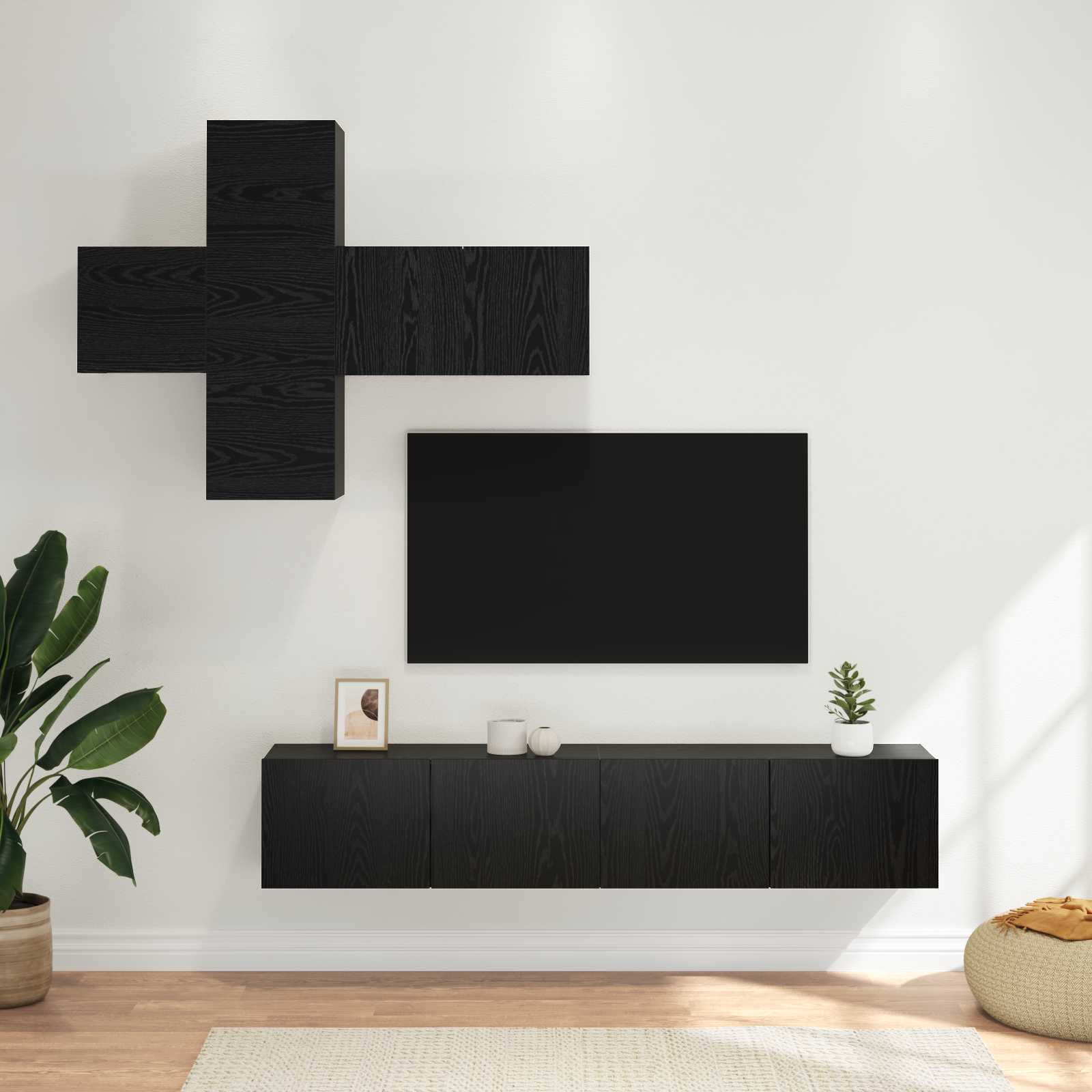 TV-Schrankset Wandmontiert 3 pcs Holzwerkstoff