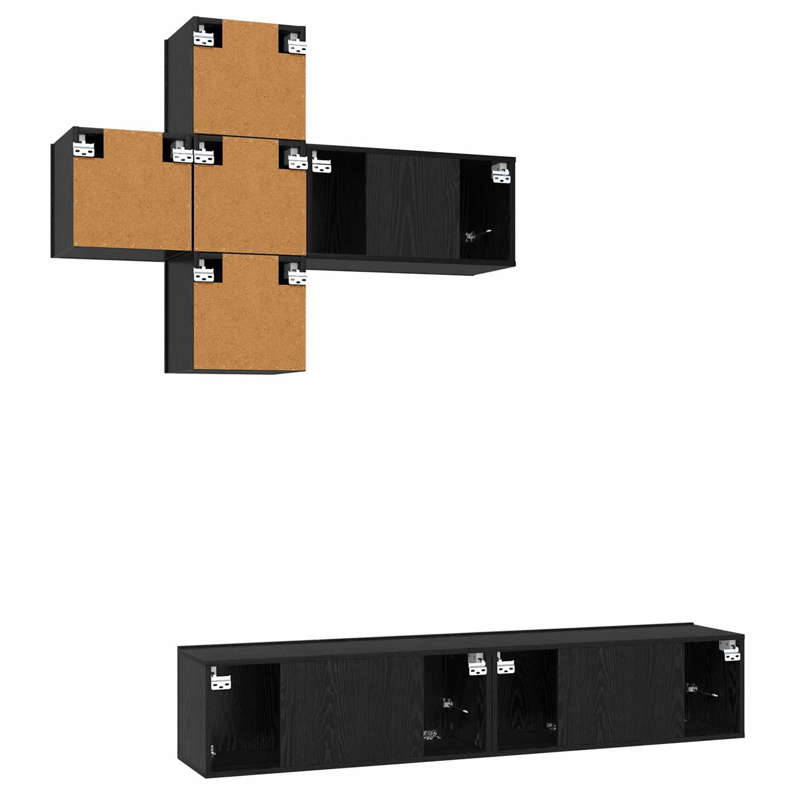 TV-Schrankset Wandmontiert 3 pcs Holzwerkstoff