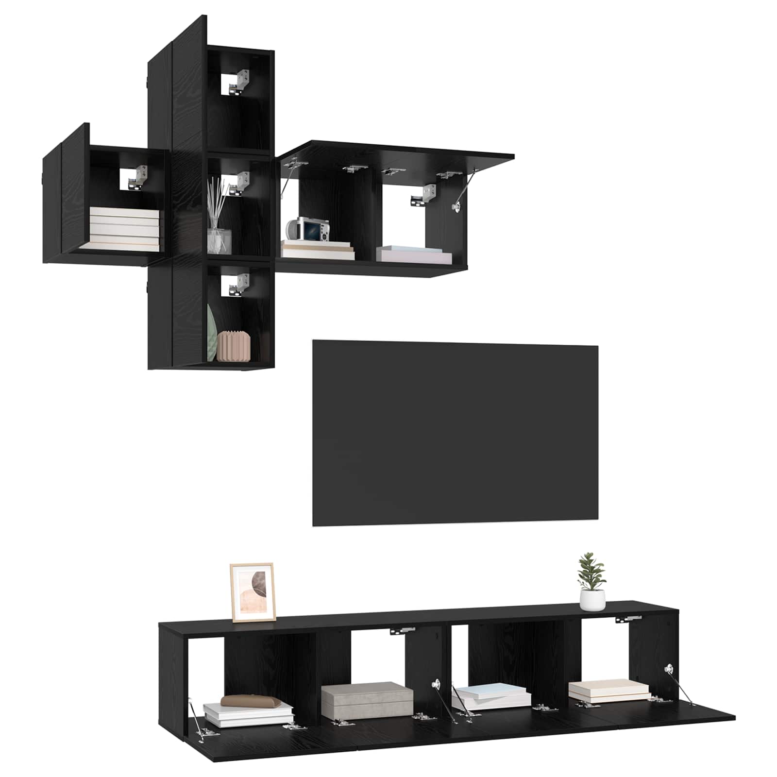 TV-Schrankset Wandmontiert 3 pcs Holzwerkstoff