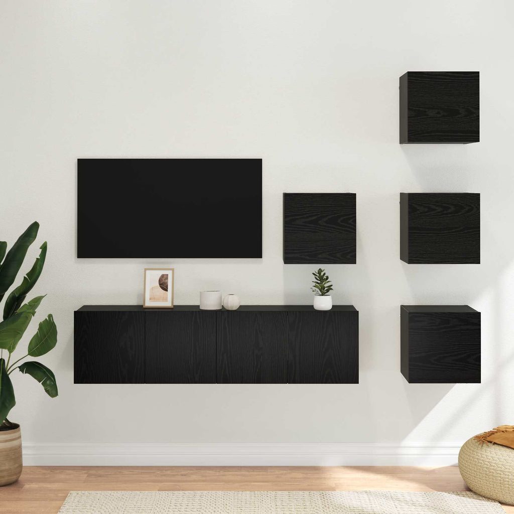 TV-Schrankset 6 pcs 60 x 30 x 30 cm Schwarze Eiche