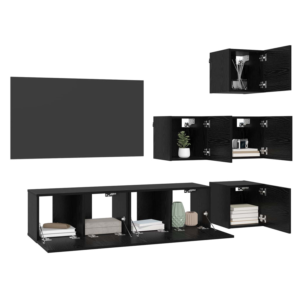 TV-Schrankset 6 pcs 60 x 30 x 30 cm Schwarze Eiche