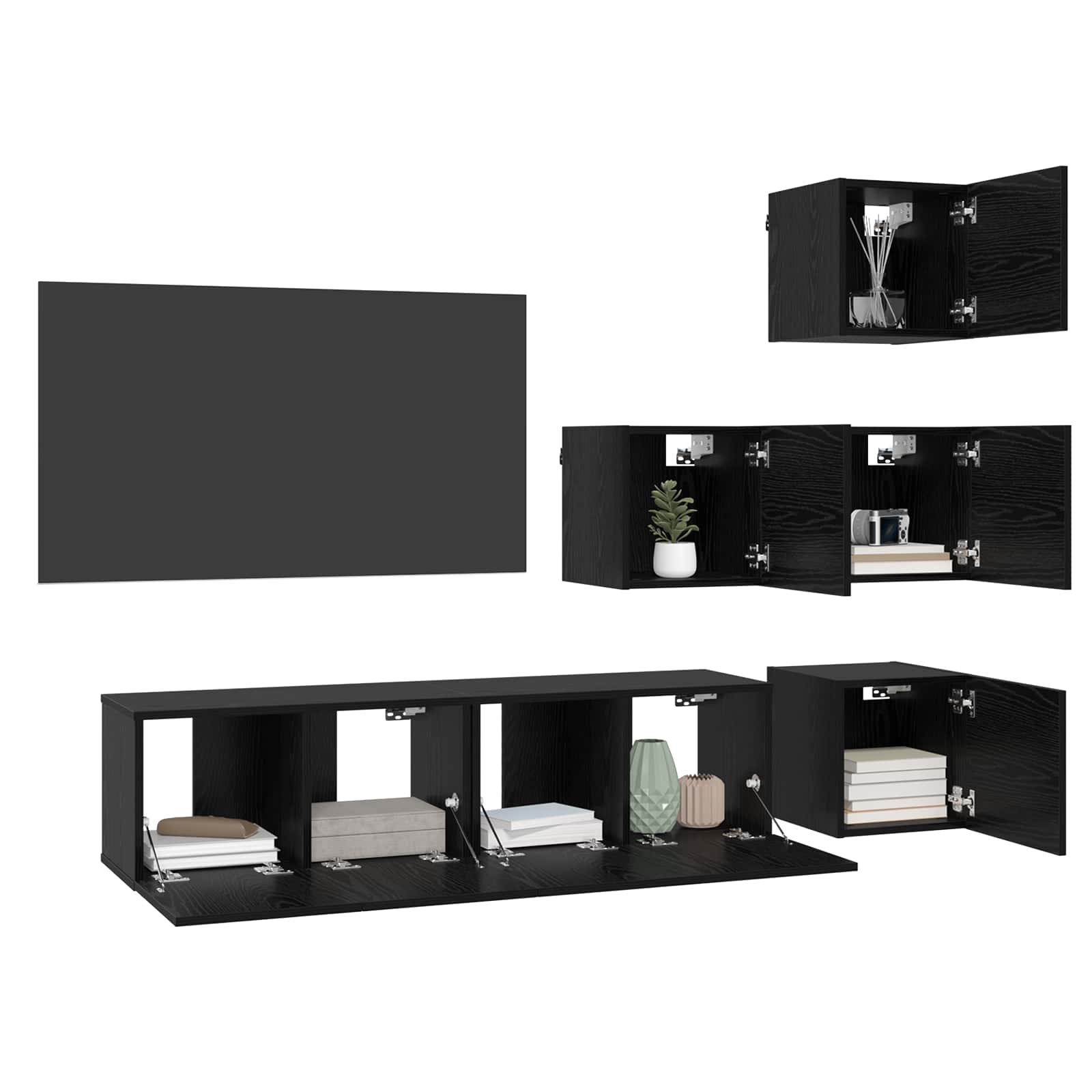 TV-Schrankset 6 pcs 60 x 30 x 30 cm Schwarze Eiche