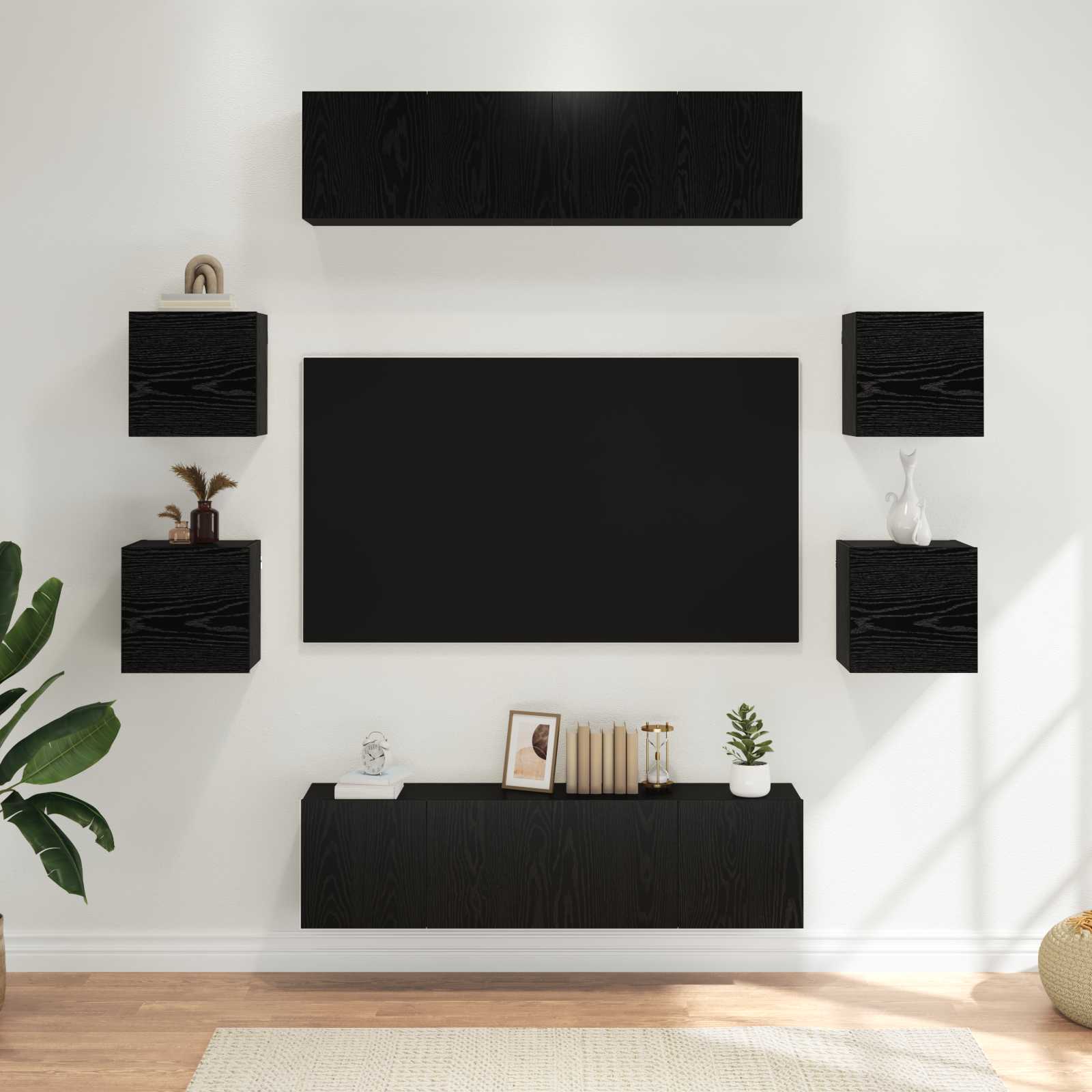 TV-Schrankset 8 pcs 120 x 30 x 30 cm Schwarze Eiche