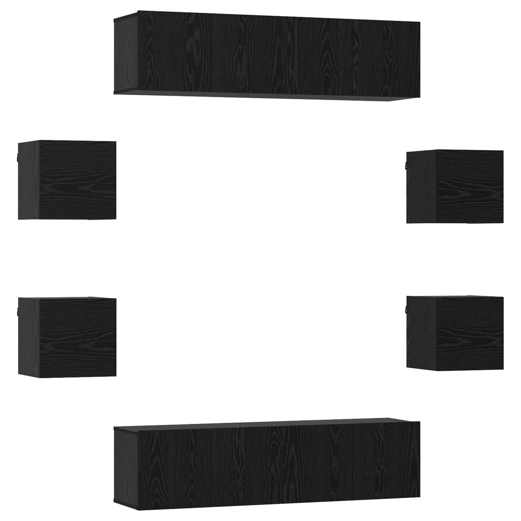 TV-Schrankset 8 pcs 120 x 30 x 30 cm Schwarze Eiche