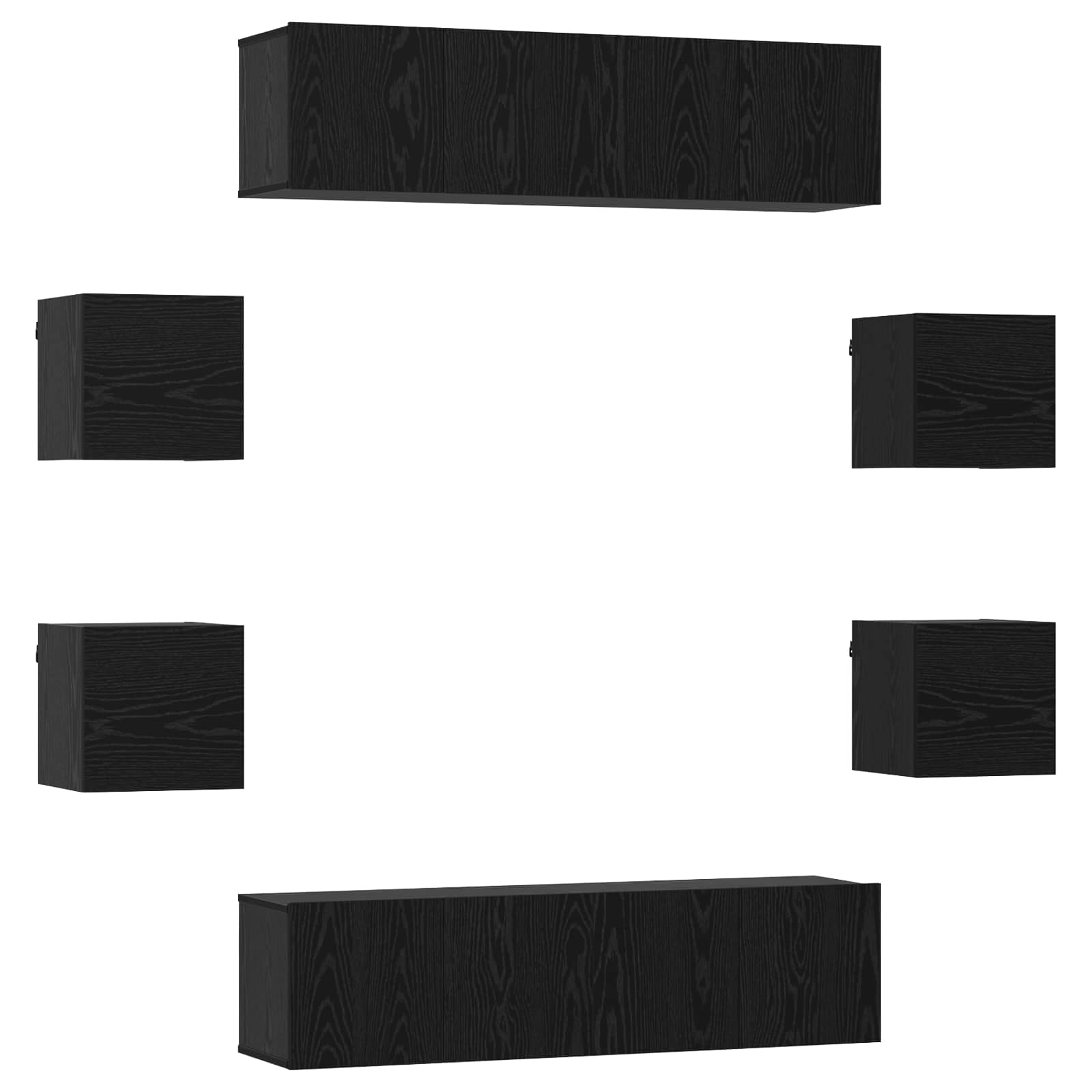 TV-Schrankset 8 pcs 120 x 30 x 30 cm Schwarze Eiche
