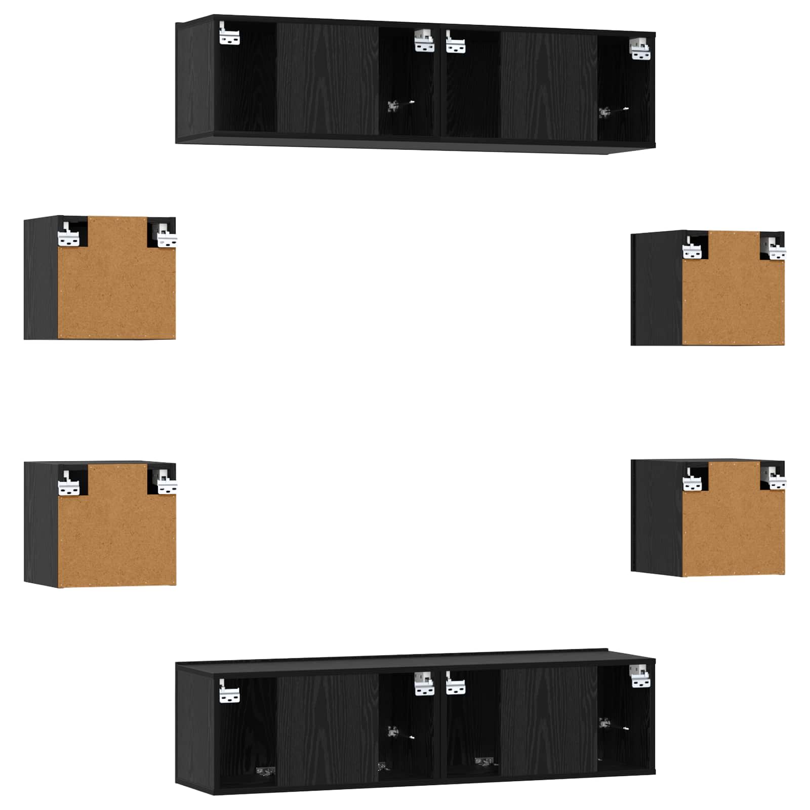 TV-Schrankset 8 pcs 120 x 30 x 30 cm Schwarze Eiche