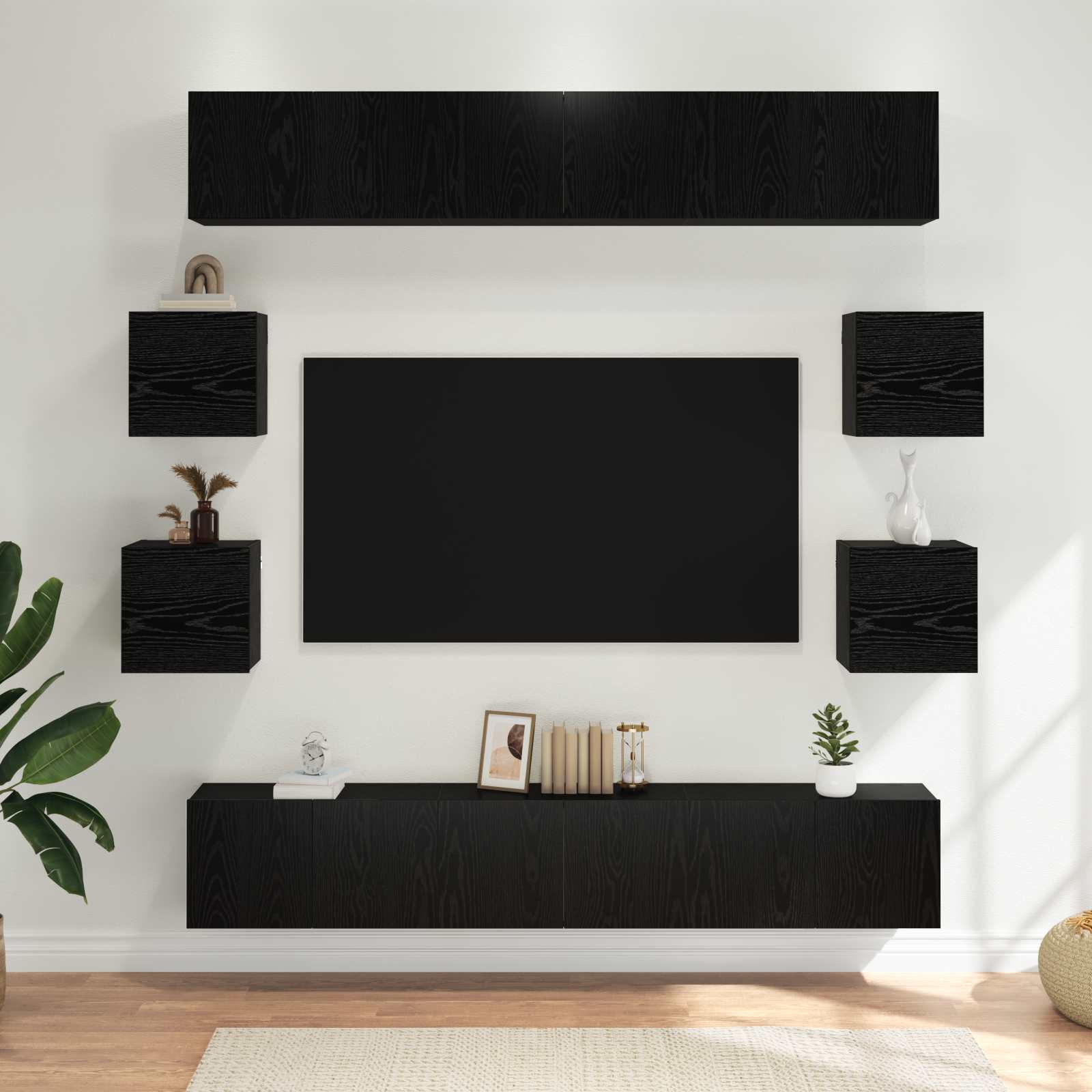 TV-Schrankset 10 pcs 180 x 30 x 30 cm Schwarze Eiche