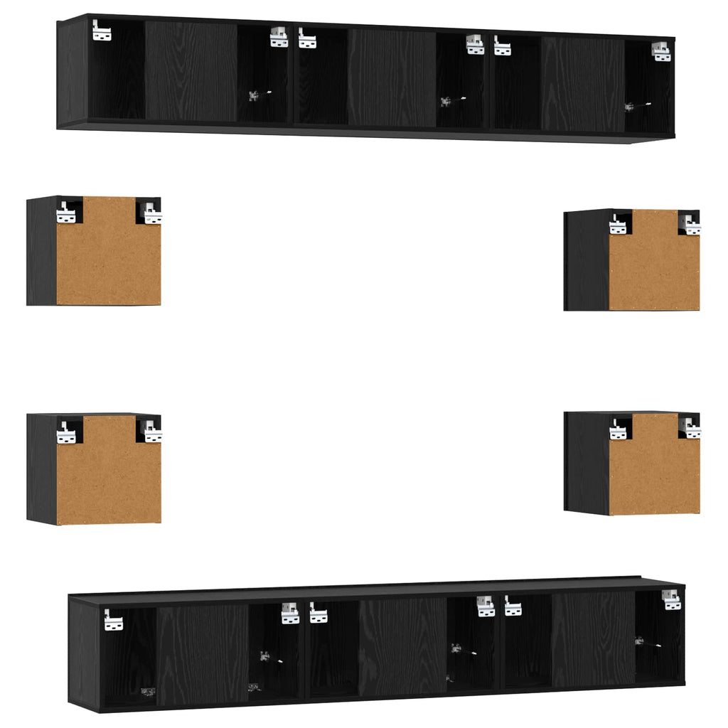 TV-Schrankset 10 pcs 180 x 30 x 30 cm Schwarze Eiche