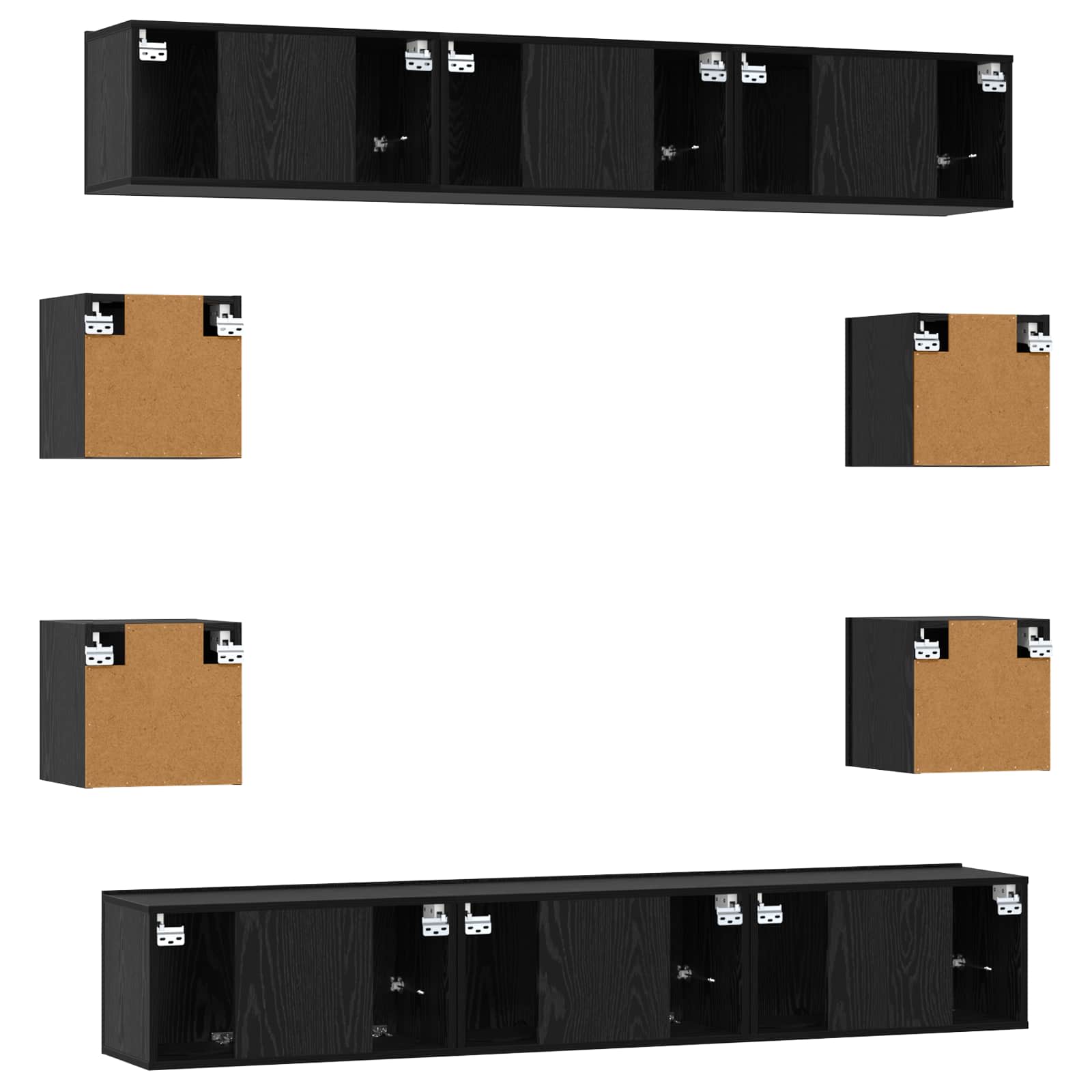 TV-Schrankset 10 pcs 180 x 30 x 30 cm Schwarze Eiche