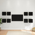 Wandmontiertes TV-Regal 8 pcs Schwarze Eiche 30,5 x 30 x 30 cm